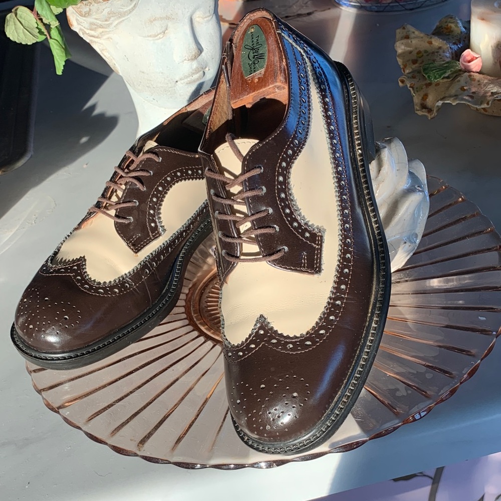 Made in Italy Silga Classic Brown and Cream Spectators Size 38/8 - Picture 1 of 9